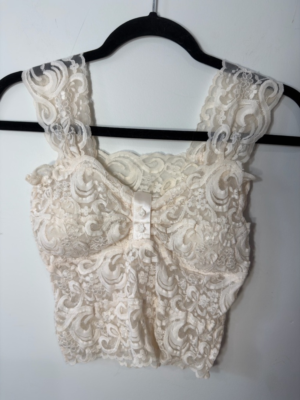 Ivory Lace Cropped Tank Top